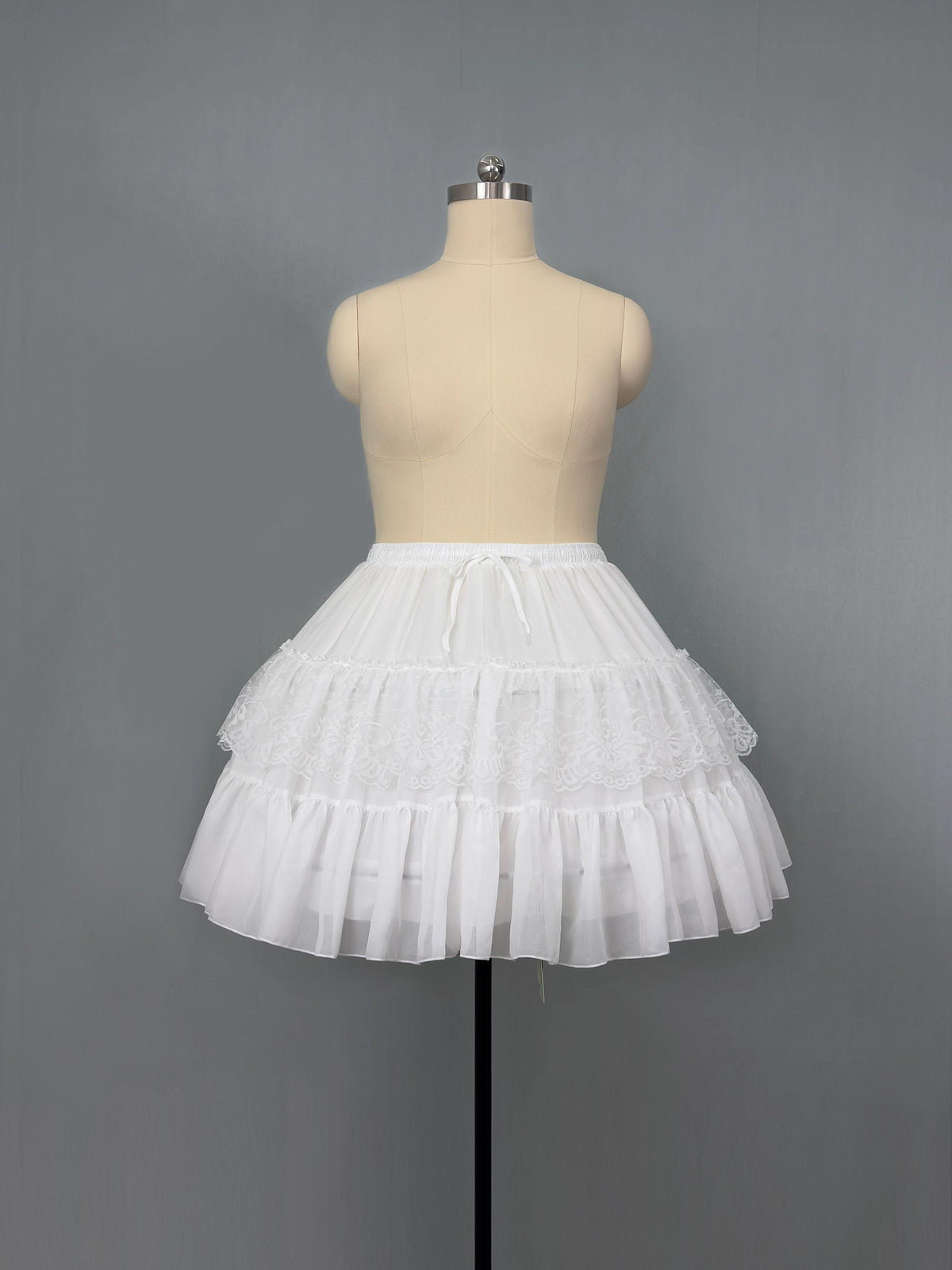 Noloria 21.7" (55 cm) Hoop Puffy Plus Size Lolita Petticoat, Moon Cage (White / 1X 2X) 45907:872508