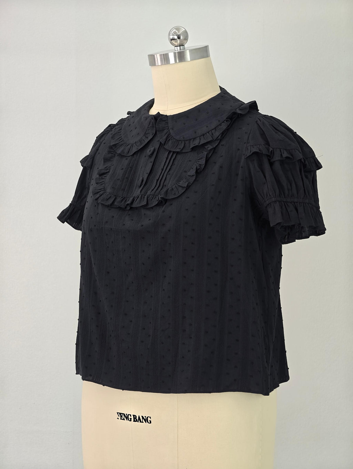 Plus Size Sweet Lolita Cotton Blouse, Peter Pan Collar 46015:872369