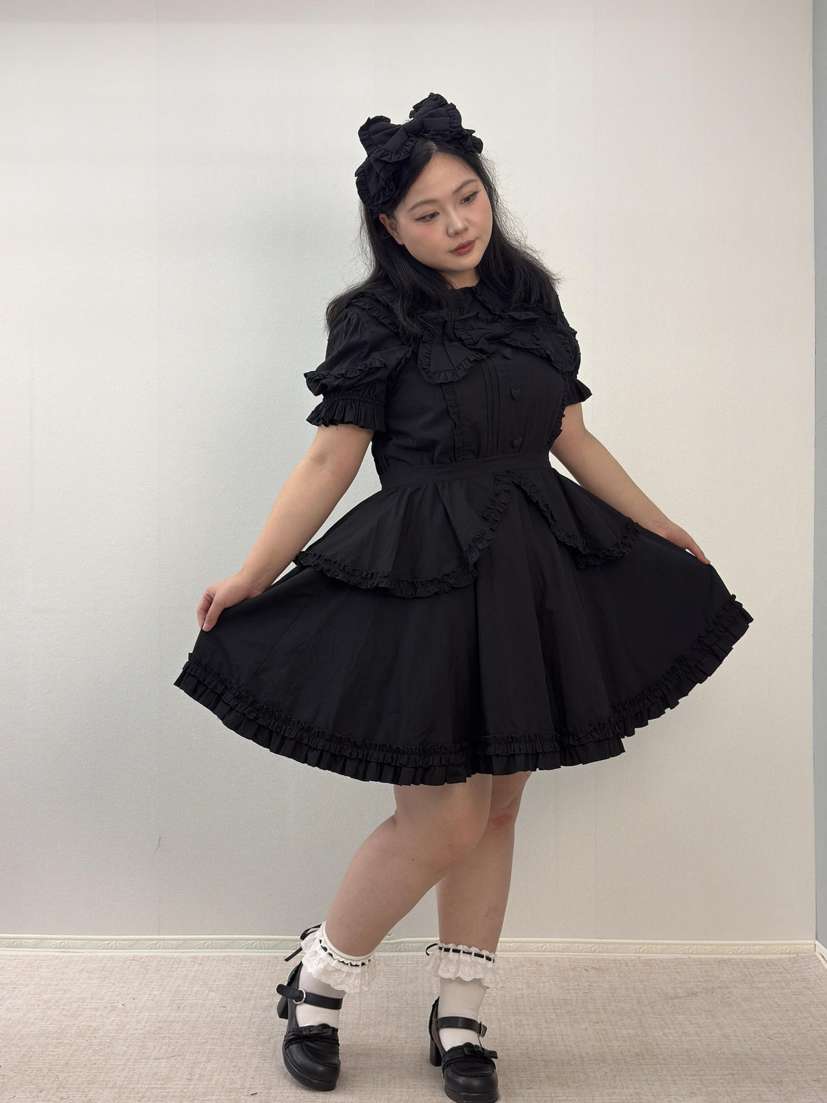 Plus Size Sweet Lolita Cotton Blouse, Peter Pan Collar 46015:872425