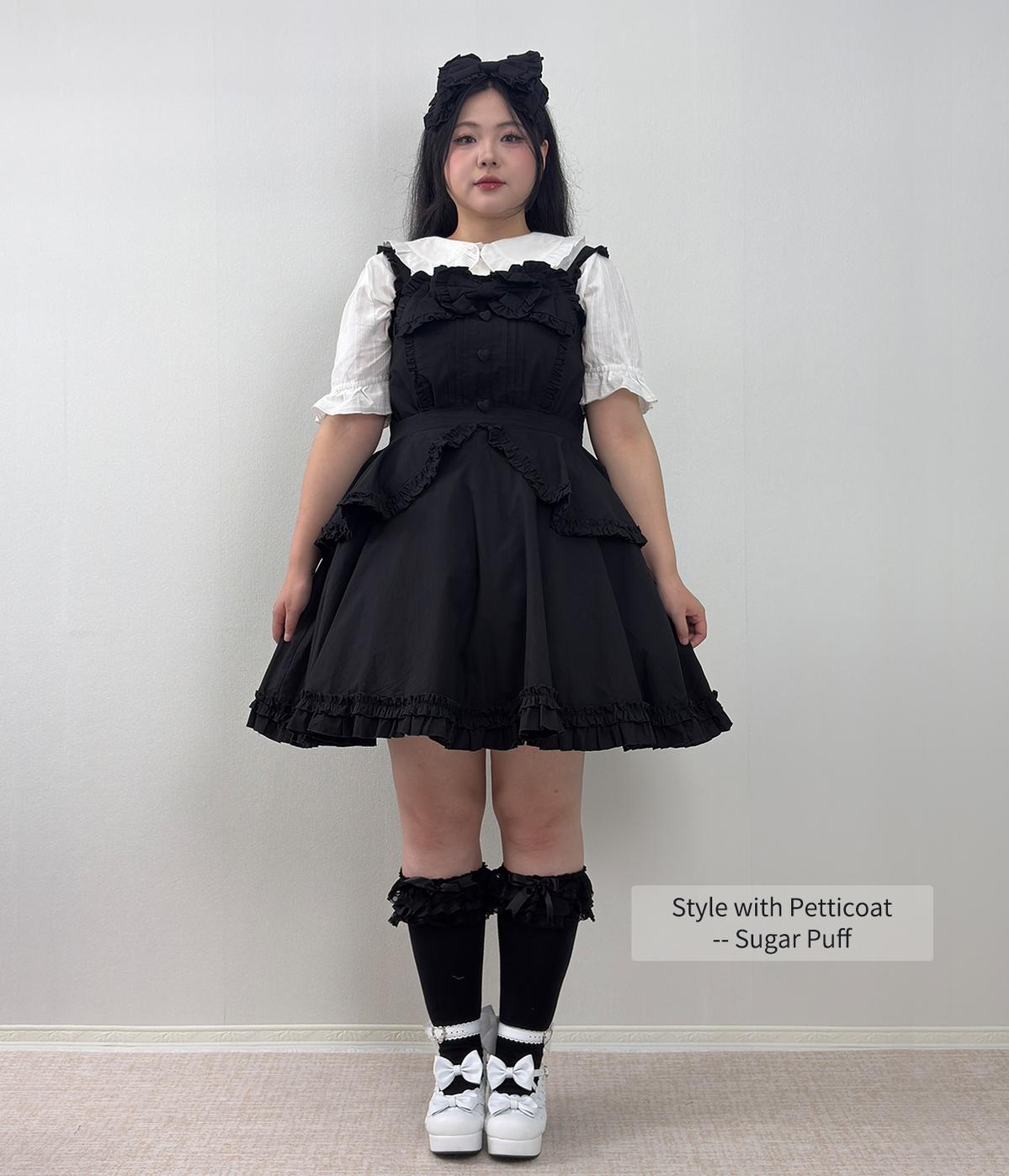 Cotton Plus Size Lolita JSK Dress, Full Back Shirring 45594:866073