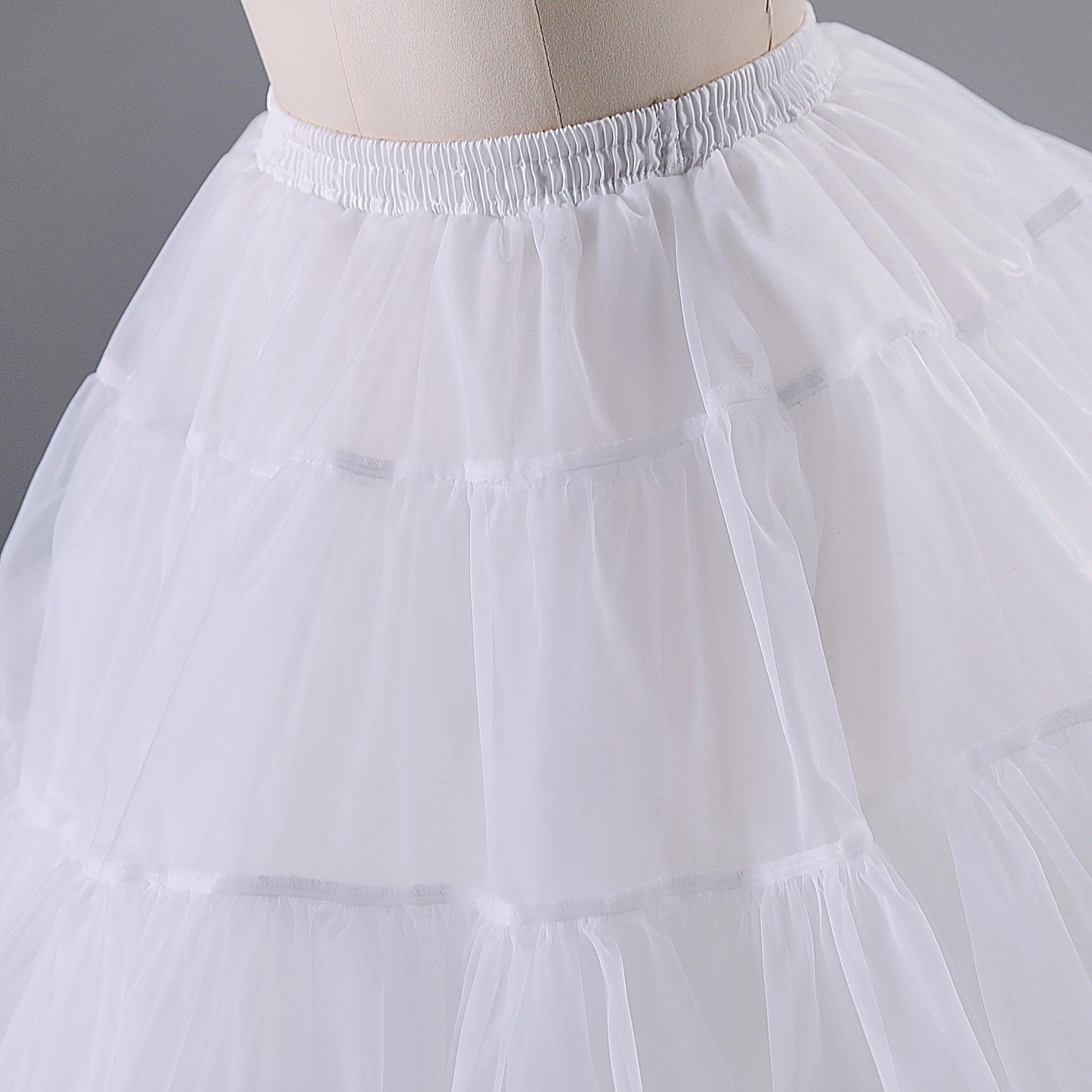 Noloria - 17.7" (45 cm) Organza Lolita Puffy White Petticoat 43720:789295