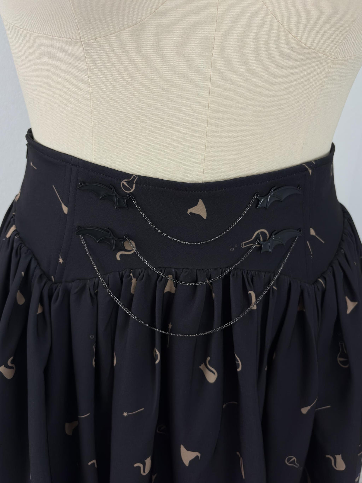 Witching Night - Halloween Gothic Lolita Plus Size Skirt, Witch-Themed Print 46090:874829