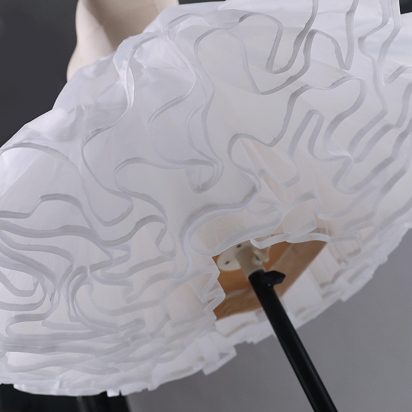 Noloria - 17.7" (45 cm) Organza Lolita Puffy White Petticoat 43720:789294