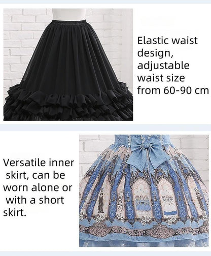 Manyiluo - 27.6" (70 cm) A-line Lolita Petticoat, Adjustable Puffiness 43980:790755