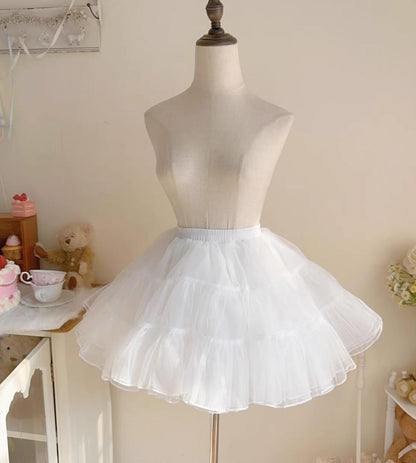 Hanguliang - 13.8" (35 cm) Soft Short Lolita Petticoat, 4 Layers (White) 43966:790671