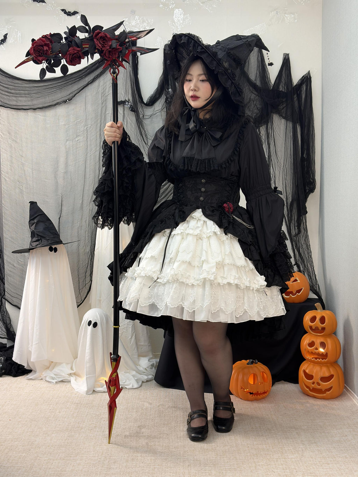 Noloria 21.7" (55 cm) Hoop Puffy Plus Size Lolita Petticoat, Moon Cage 45907:871689