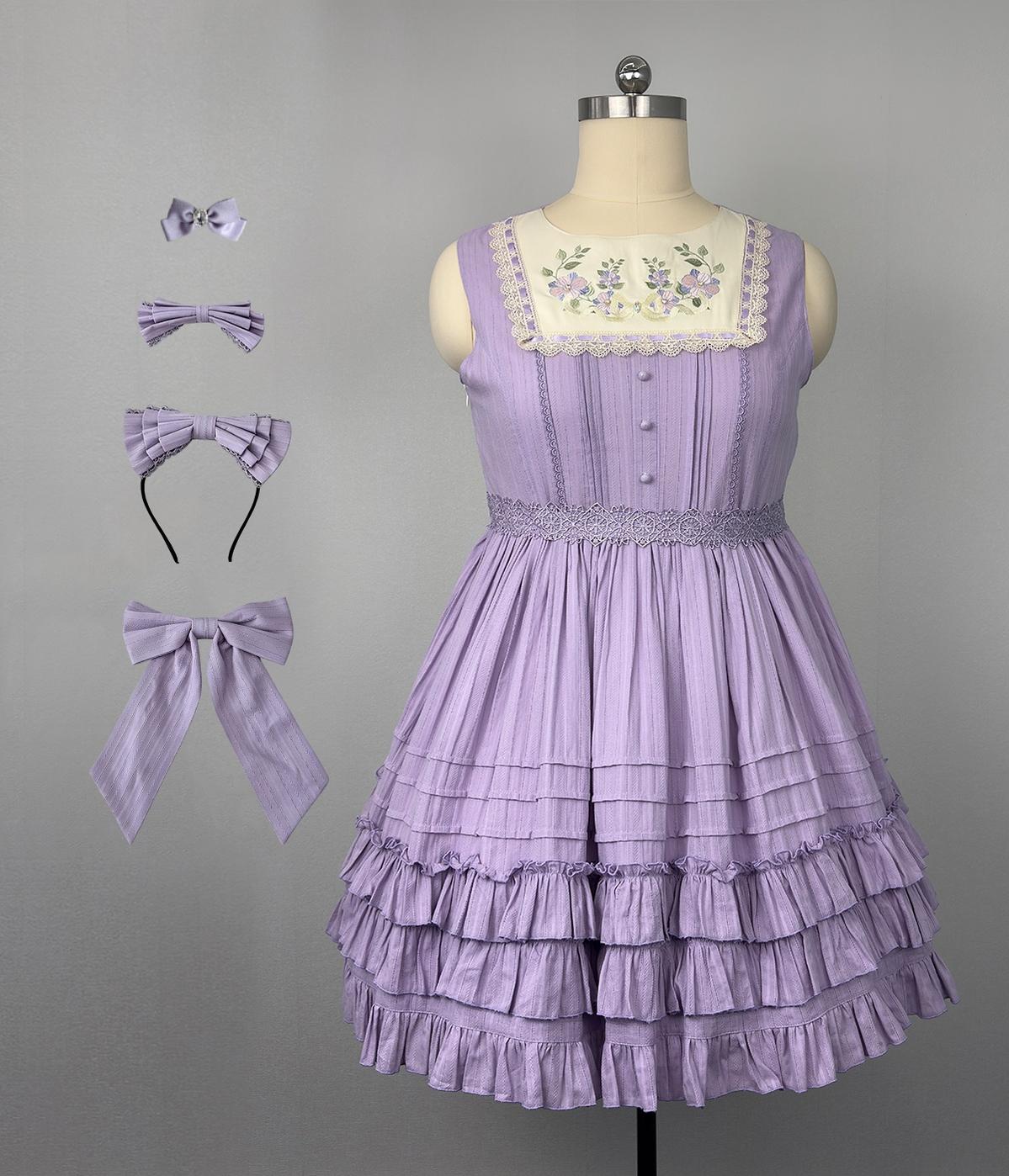 Cotton Plus Size Lolita Jumper Dress, Floral Embroidery (1X 2X 3X) 45595:866335
