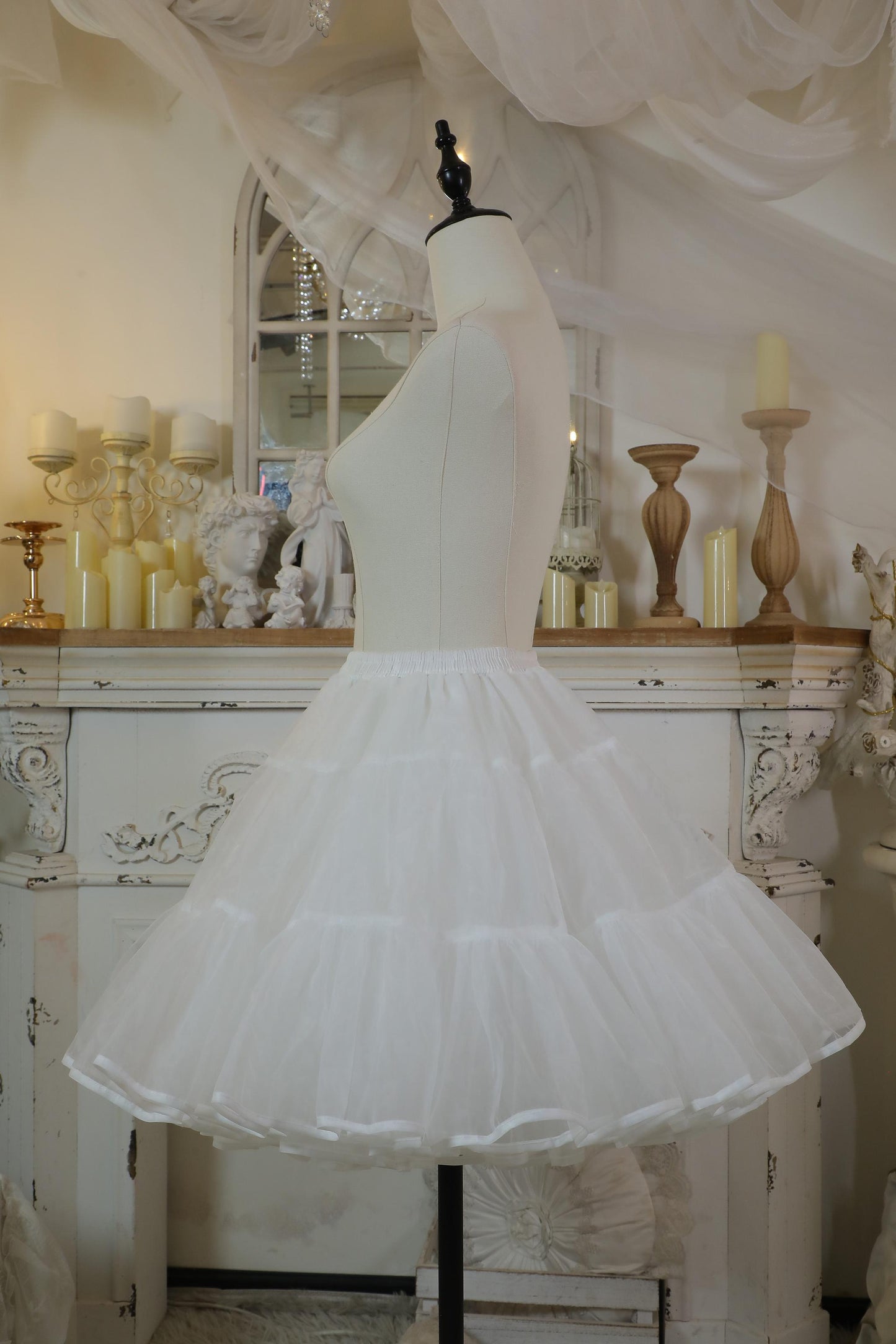 Noloria - 17.7" (45 cm) Organza Lolita Puffy White Petticoat 43720:784191