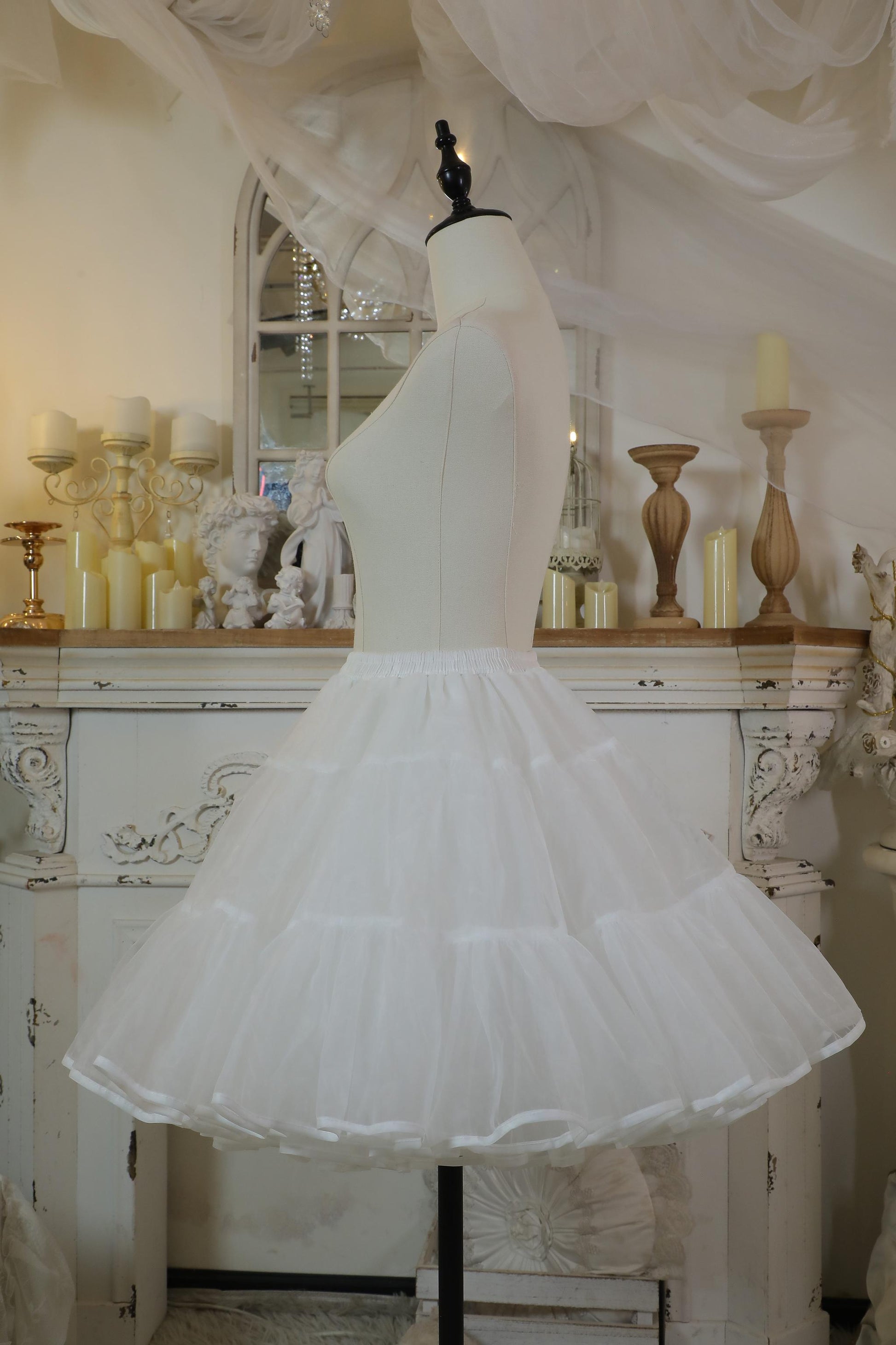 Noloria - 17.7" (45 cm) Organza Lolita Puffy White Petticoat 43720:784191