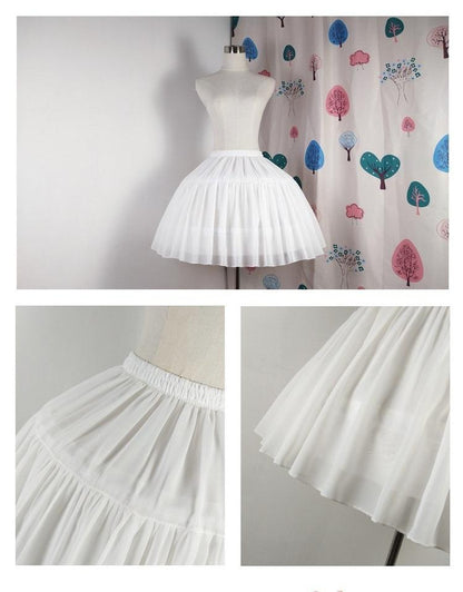 Krncrlo - White Lolita Petticoat, Adjustable Puffy, 17.7" (45 cm) 43978:789979